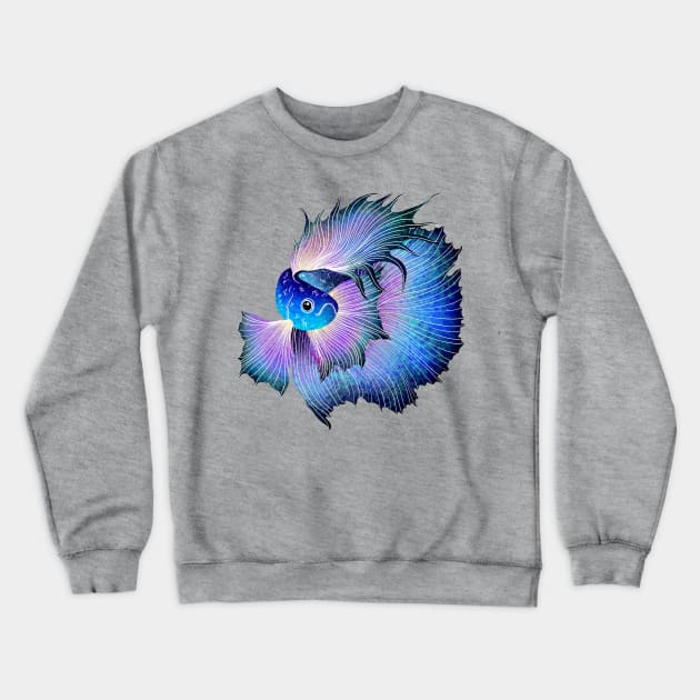 Badass Beta Fish Crewneck Sweatshirt by Vivid Chaos